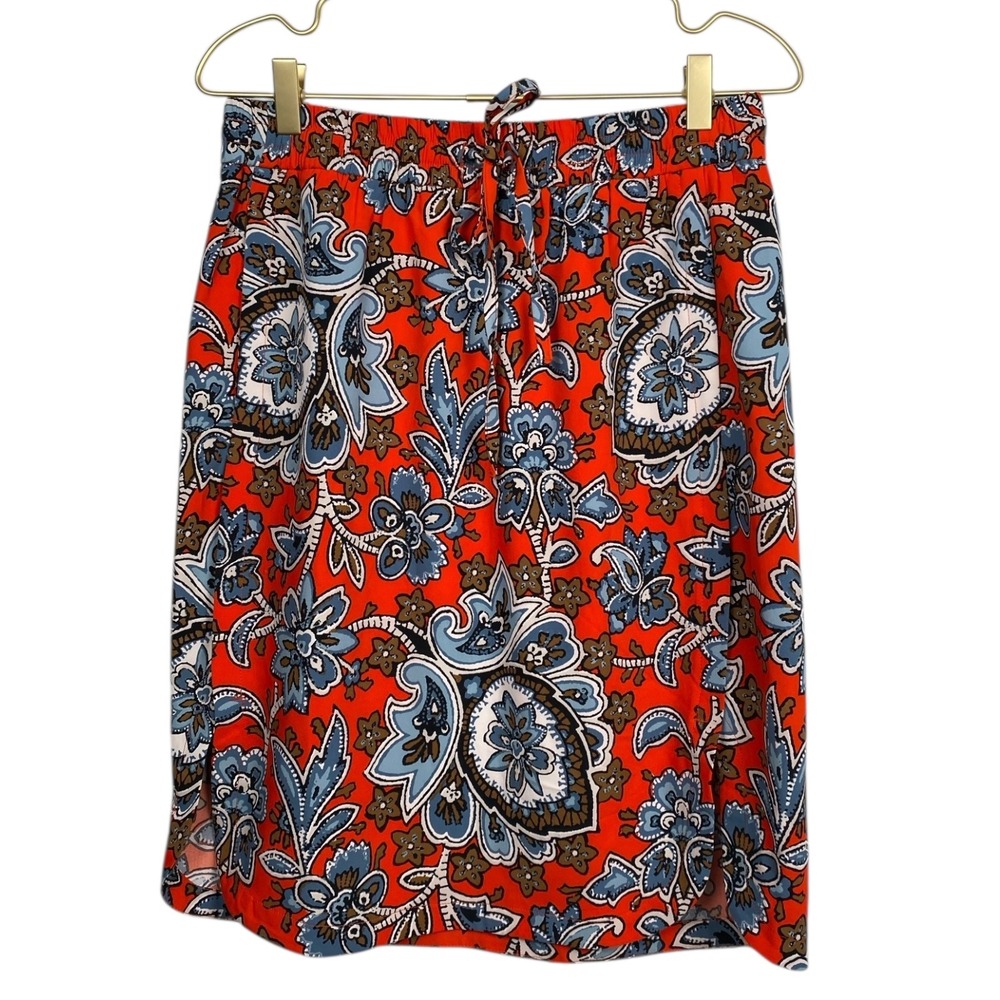 LOFT Paisley Print Skirt Drawstring Waist Casual‎ Summer Boho Size S